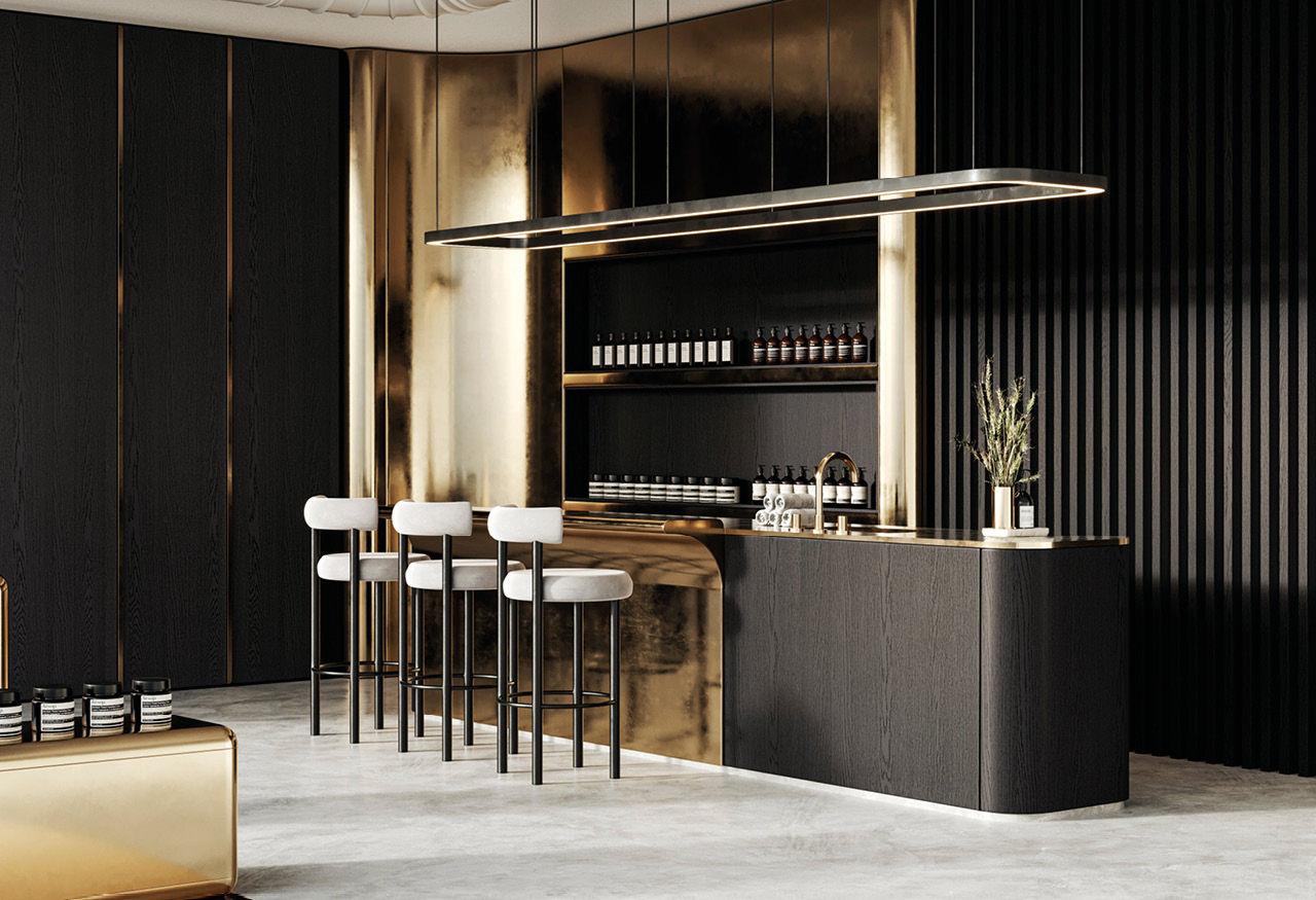 Beautysalon interieur met Shinnoki Raven Oak