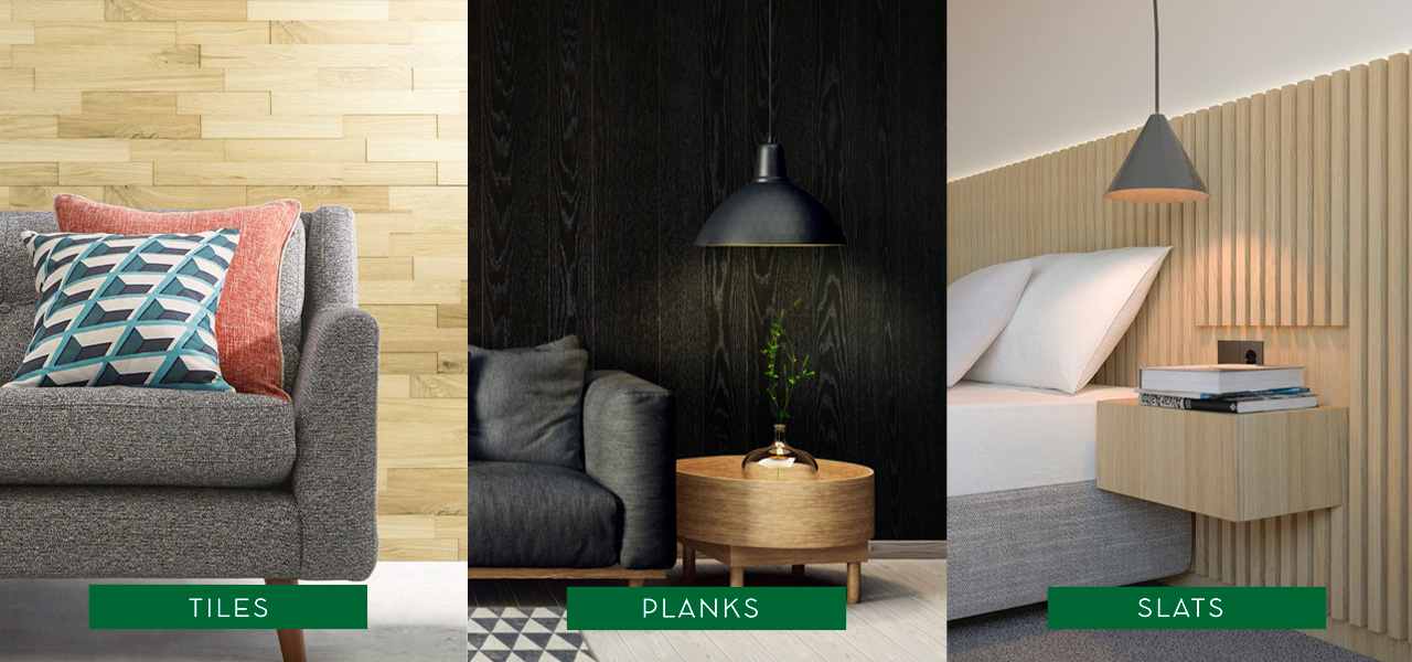 Houten wandbekleding: Astrata Tiles, Planks en Slats