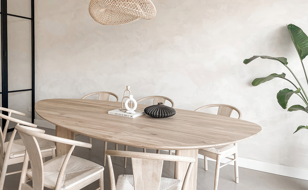 eettafel Liv in kiezelvorm van tabledusud