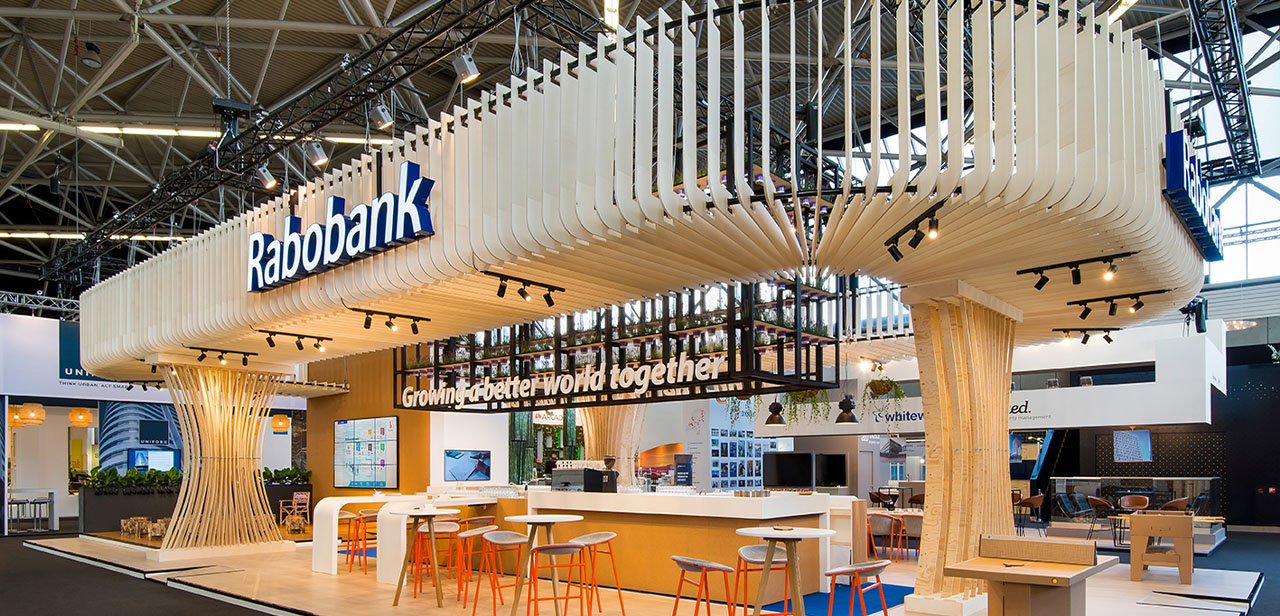 Sfeerfoto voor blogartikel Rabobank stand PROVADA Beurs